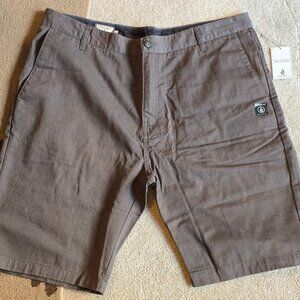 Men's Volcom vmonty gray Chino shorts 38 surf style skate beach casual golf